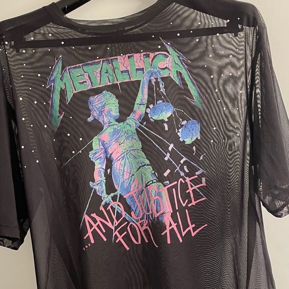 Mesh Metallic Tee in neon OS - Picture 2 of 2